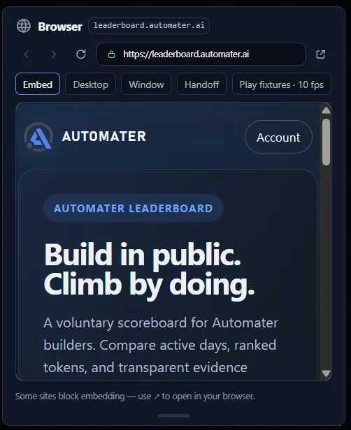 Browser in Automater Lite