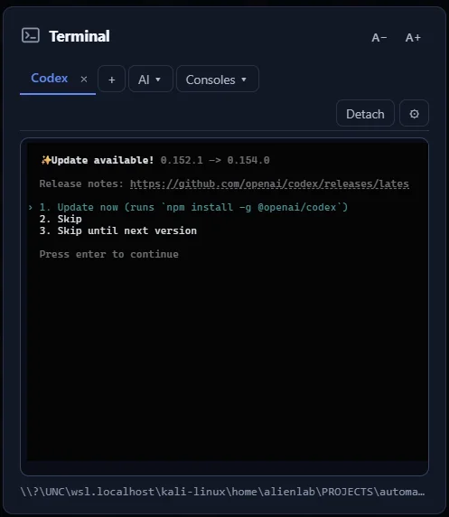 Terminal in Automater Lite